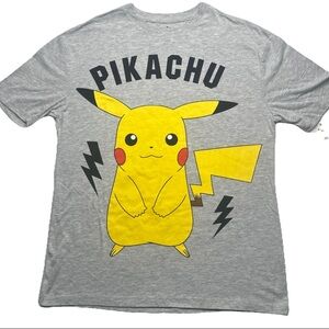 Nintendo Pokemon Pikachu Grey  Boys Shirt  Size X-Large